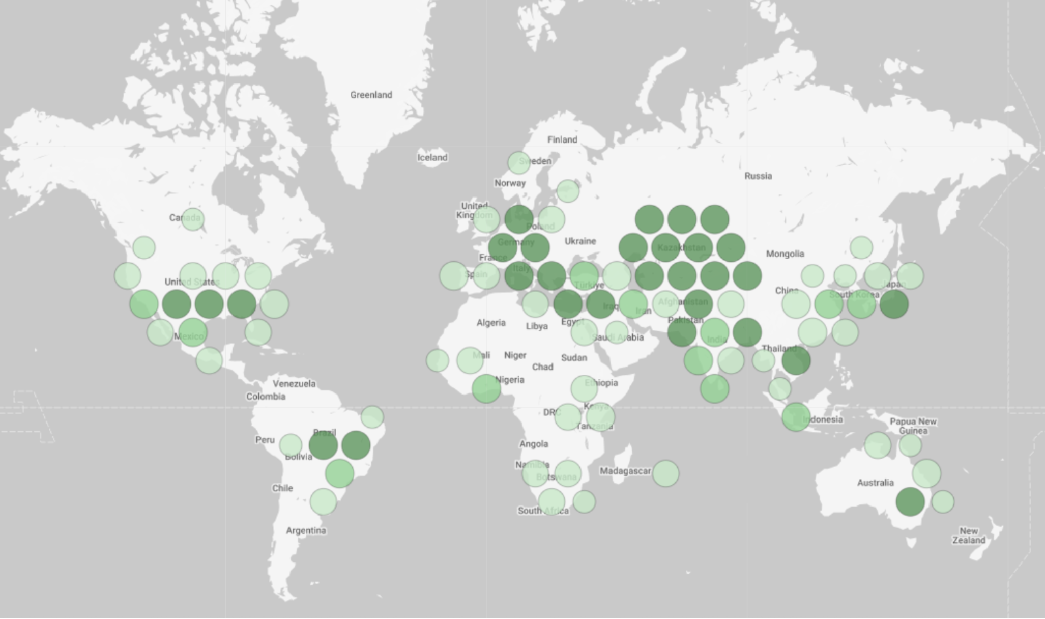 OS Hub map of cotton production locations on the platform
